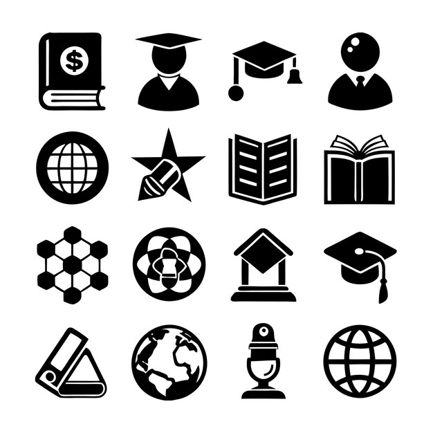 Educación y aprendizaje Icon Set Colección Ilustración vectorial