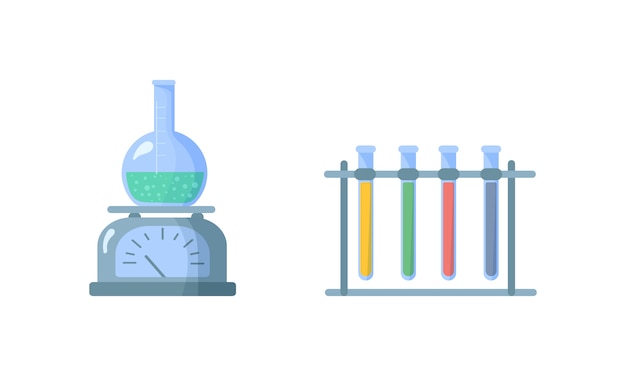 Vector educación en ciencias biológicas. laboratorio químico biología de la ciencia y la tecnología. ilustración. .