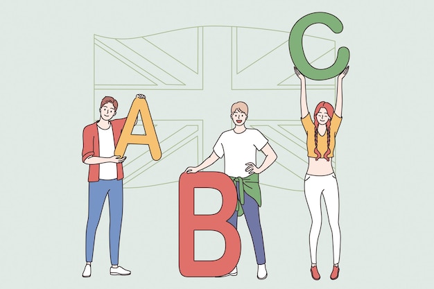 Educación y concepto de lección de idioma inglés