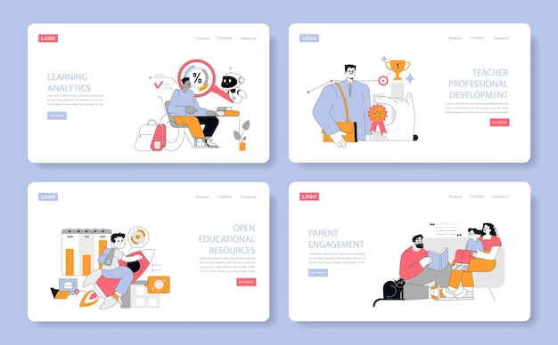 Educación conjunto de herramientas modernas de aprendizaje en línea desarrollo de maestros recursos abiertos y participación de la familia