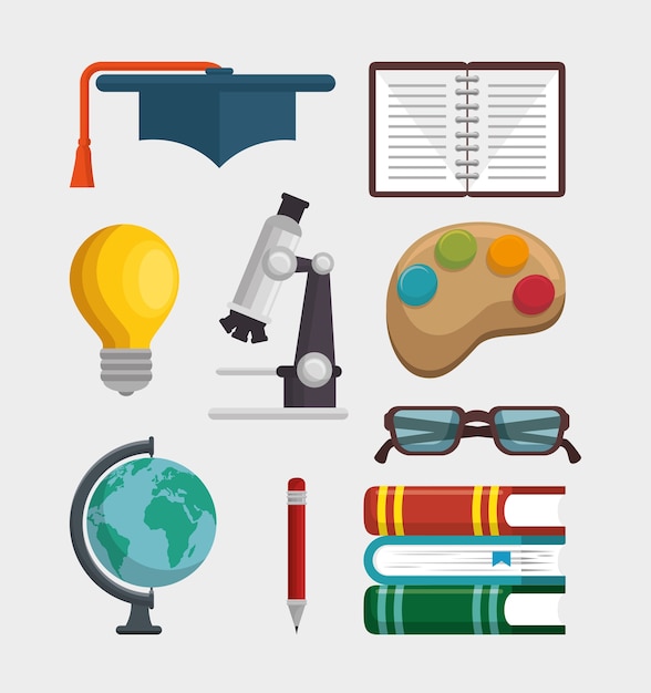 educación conjunto de iconos de línea vector ilustración diseño