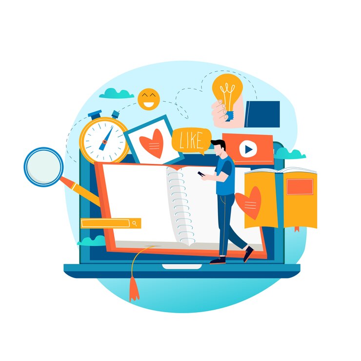 Vector educación, cursos de capacitación en línea,