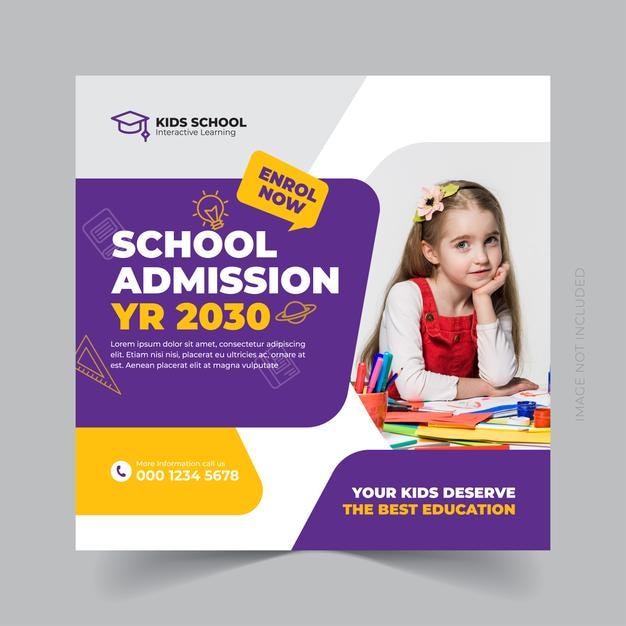 Educación escolar admisión publicación en las redes sociales y banner web eps