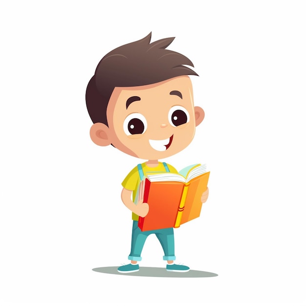 educación escuela libro niño ilustración vector leer estudio personaje niña biblioteca dibujos animados