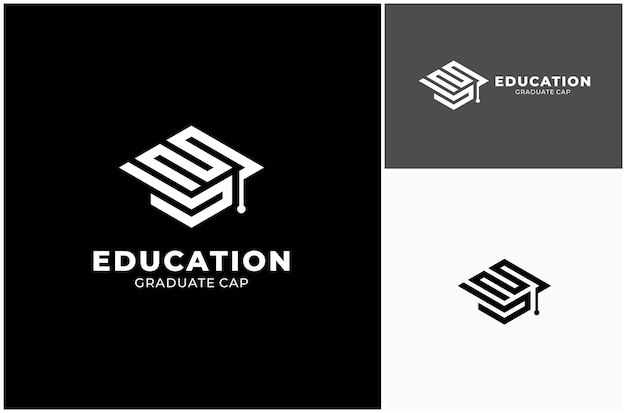 Educación Estudio Aprendizaje Escuela Graduation Cap Abstracto Geométrico Vector Ilustración del diseño del logotipo