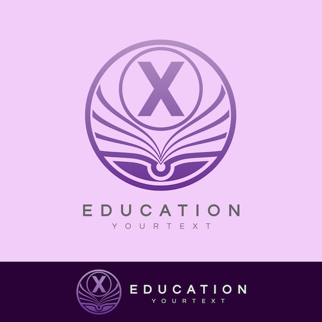 Educación inicial Letra X Diseño de logotipo