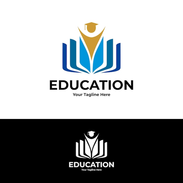 Educación de libros de logotipo vectorial