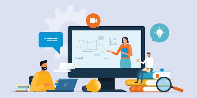 educación en línea y aprendizaje electrónico en casa mediante el concepto de formación de seminarios web