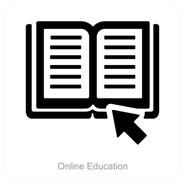 Educación en línea y concepto de icono educativo