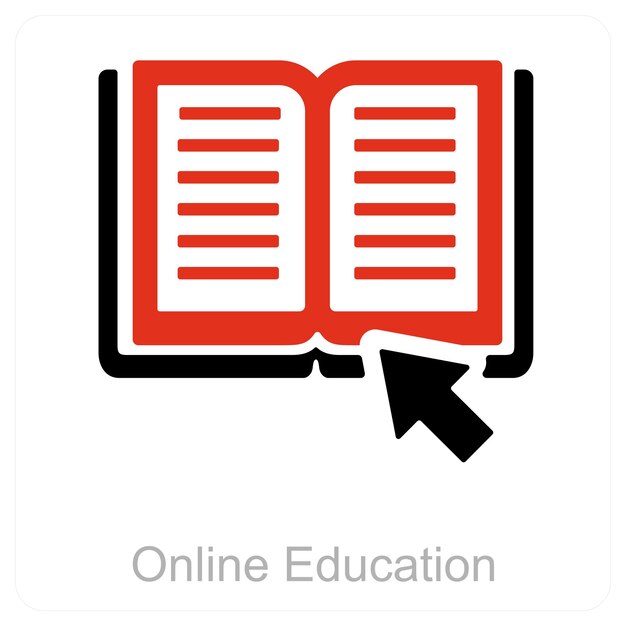 Educación en línea y concepto de icono educativo