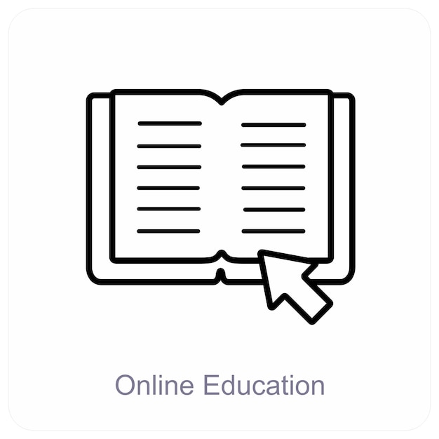 Educación en línea y concepto de icono educativo