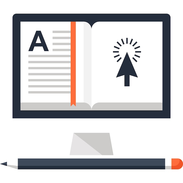 educación en línea concepto de icono web plano