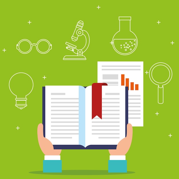 educación en línea con ebook y establecer iconos