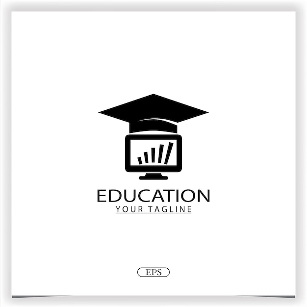 Educación en línea logo premium elegante plantilla diseño vector eps 10