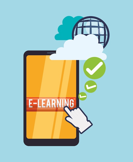 Vector educación en línea o elearning