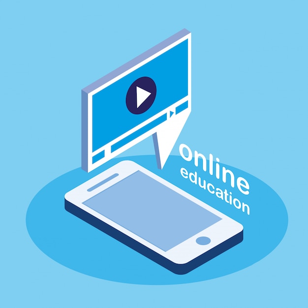 Educación en línea con teléfono inteligente