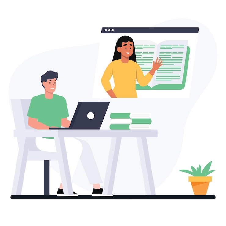 Vector educación en línea