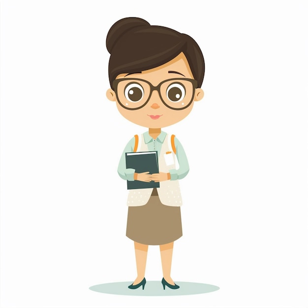 Educación del maestro en la escuela Ilustración del conocimiento en el aula Concepto de diseño feliz Estudiante vec