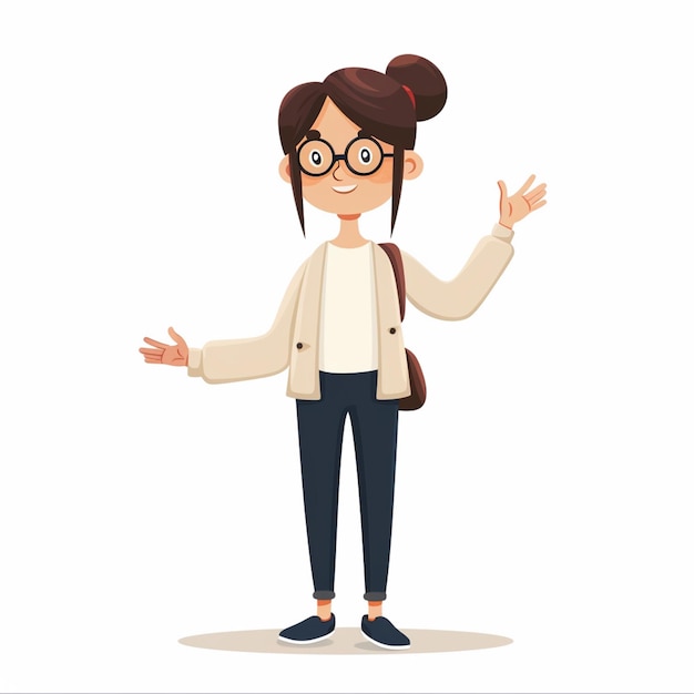 Educación del maestro en la escuela Ilustración del conocimiento en el aula Concepto de diseño feliz Estudiante vec