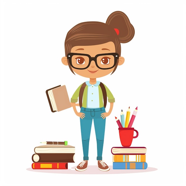 Educación del maestro en la escuela Ilustración del conocimiento en el aula Concepto de diseño feliz Estudiante vec