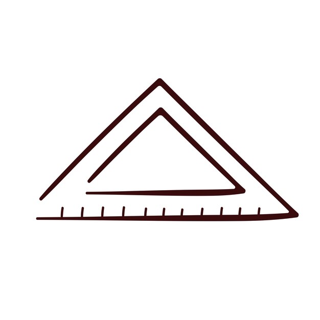 Educación matemáticas regla triangular icono en línea estilo de arte papelería escuela instrumentos de estudio vector