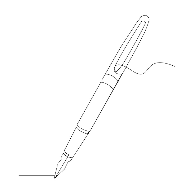 Educación Pluma dibujo de arte vectorial de contorno continuo de una línea y diseño minimalista simple de una línea