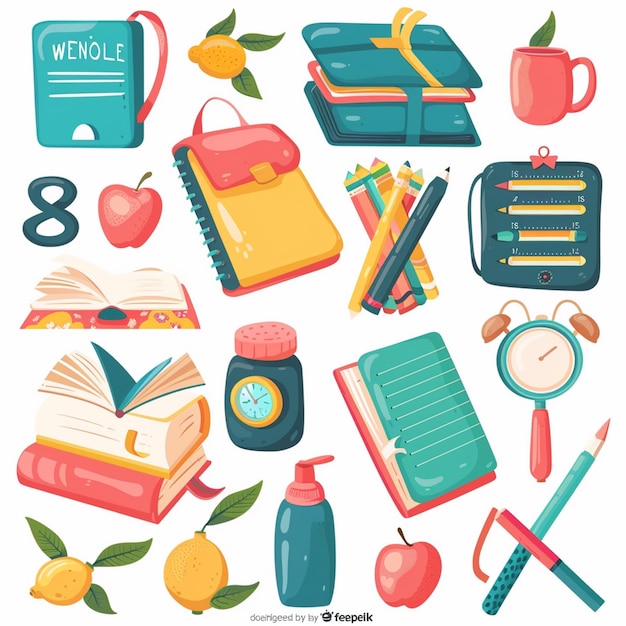 educación vectorial escuela estudio diseño estudiante libro ilustración icono concepto fondo pe