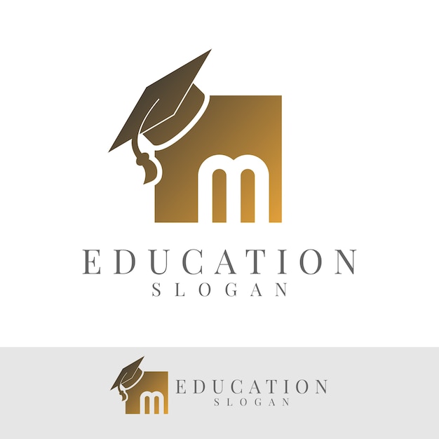 Education initial letter m logo de diseño