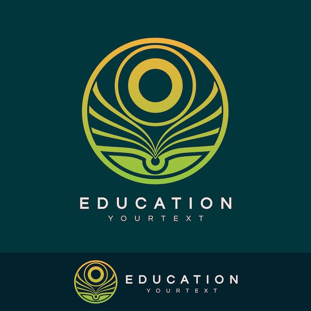 Education initial letter o logo design