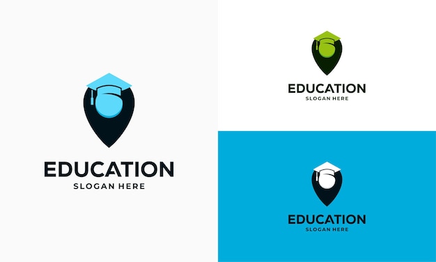 Education point logo diseña concepto vector ilustración, learning center logo símbolo icono plantilla