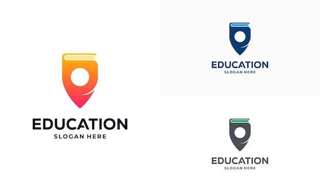 Education point logo diseña concepto vector ilustración, learning center logo símbolo icono plantilla