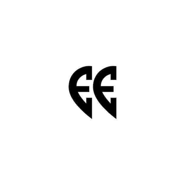 EE monograma logotipo diseño carta texto nombre símbolo monocromo logotipo alfabeto carácter simple logotipo