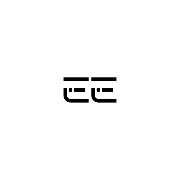 Ee monograma logotipo diseño carta texto nombre símbolo monocromo logotipo alfabeto carácter simple logotipo