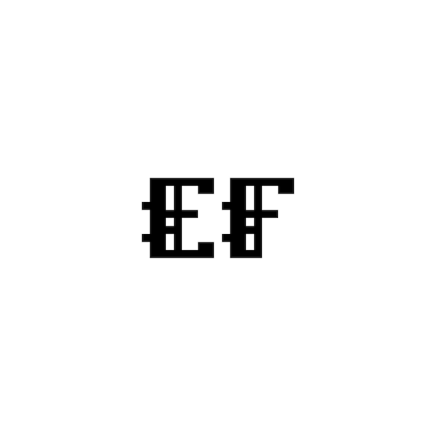 EF monograma logotipo diseño carta texto nombre símbolo monocromo logotipo alfabeto carácter simple logotipo