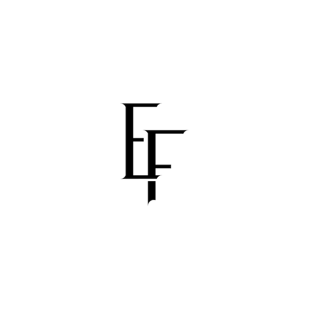 EF monograma logotipo diseño carta texto nombre símbolo monocromo logotipo alfabeto carácter simple logotipo