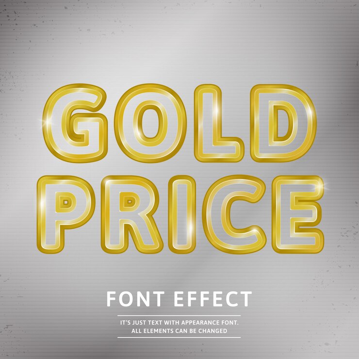 Vector efecto 3d contorno oro texto efecto lux tipo de letra