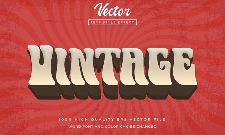 Vector efecto 3d de estilo vectorial vintage