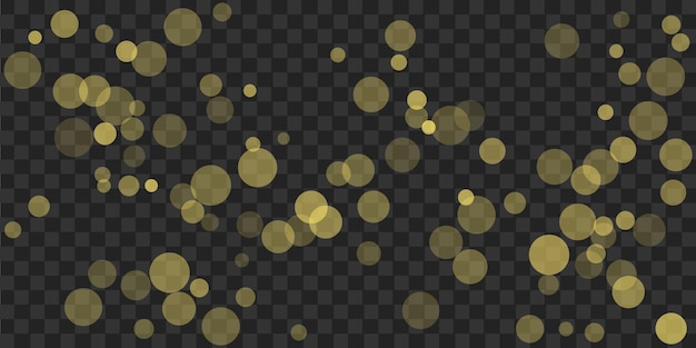 efecto abstracto festivo de bokeh dorado en un fondo transparente decoración festiva postcard