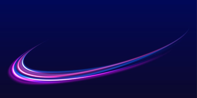 Efecto de alta velocidad movimiento borroso luces nocturnas rayos láser azules y rojos rayos de luz horizontales partículas