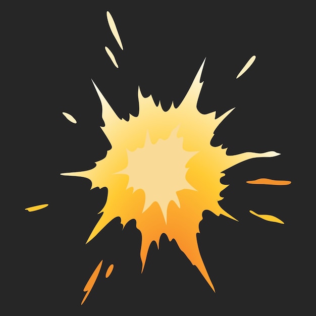Efecto de animación de explosión para el juego Explosión de ráfaga en estilo de dibujos animados Bomba o explosión Ilustración aislada vectorial