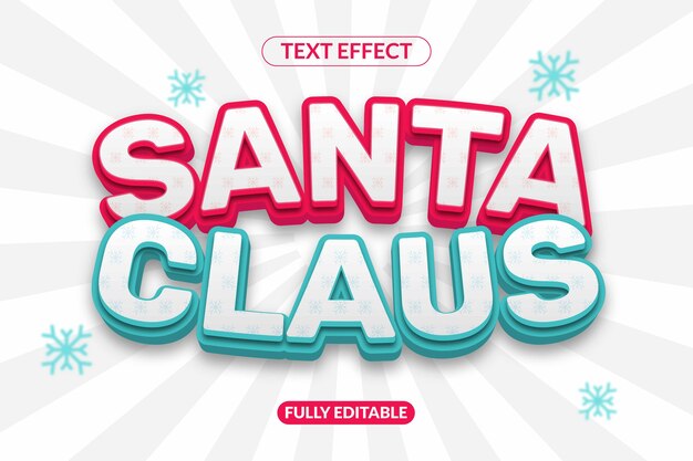 Efecto de apariencia de Santa Claus Estilo de fuente de texto