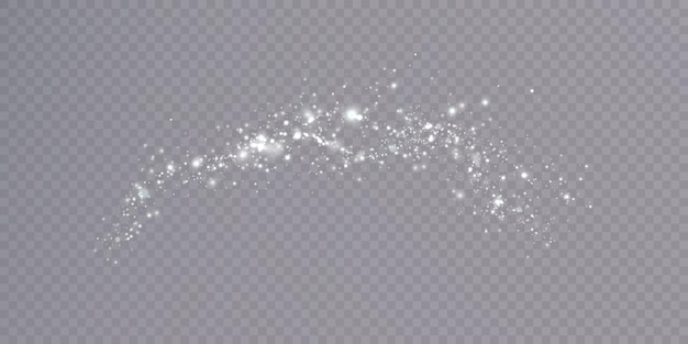 Efecto de bokeh brillante y brillo con partículas de polvo brillantes aisladas en un fondo transparente
