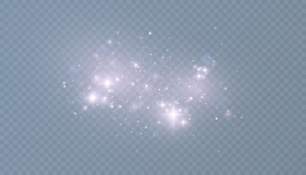 Efecto de bokeh brillante y nube brillante con partículas de polvo brillantes aisladas en un fondo transparente