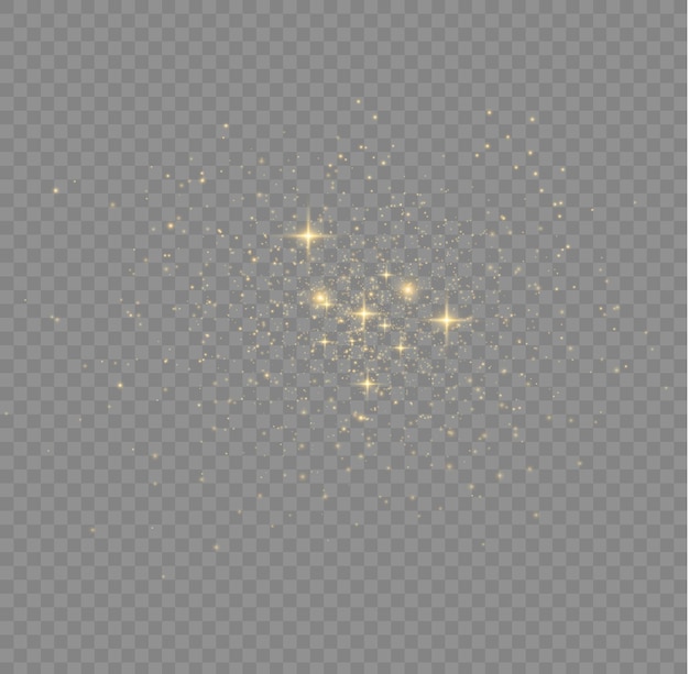 Efecto bokeh brillo amarillo desenfoque chispas estrelladas doradas destello de lente de polvo de estrellas luz dorada de navidad vector