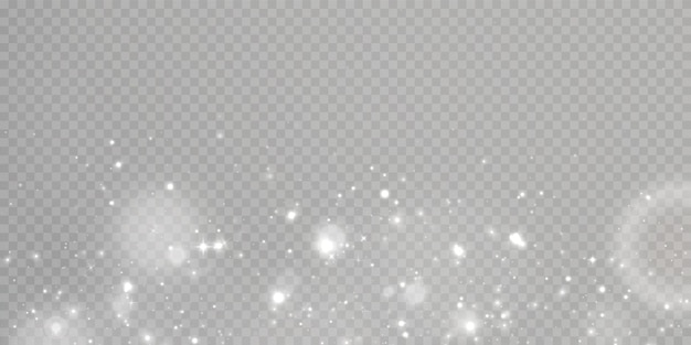Efecto bokeh y brillo navideño Reflexiones de luz brillante de la nube de estrellas con polvo y deslumbramiento