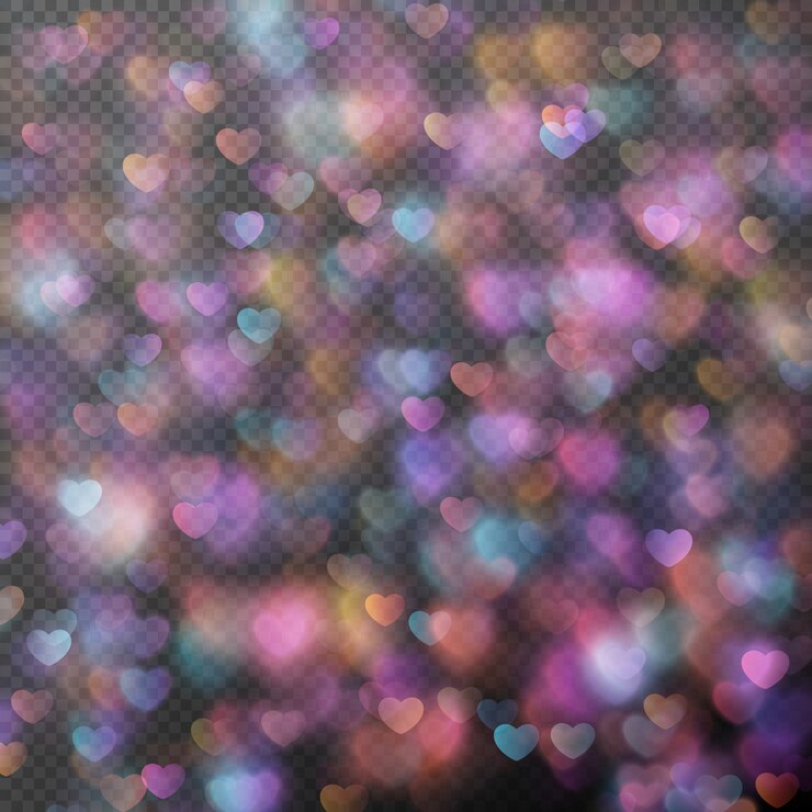Vector efecto bokeh de corazones.
