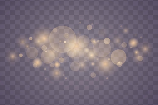 Efecto bokeh de luz en un fondo transparente Vector EPS 10