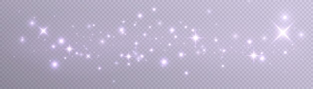 Efecto brillante brillante con muchas partículas brillantes aisladas sobre fondo transparente. Vector