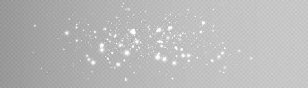 Efecto brillante de partículas brillantes aisladas sobre fondo transparente Nube de estrellas vectoriales con polvo