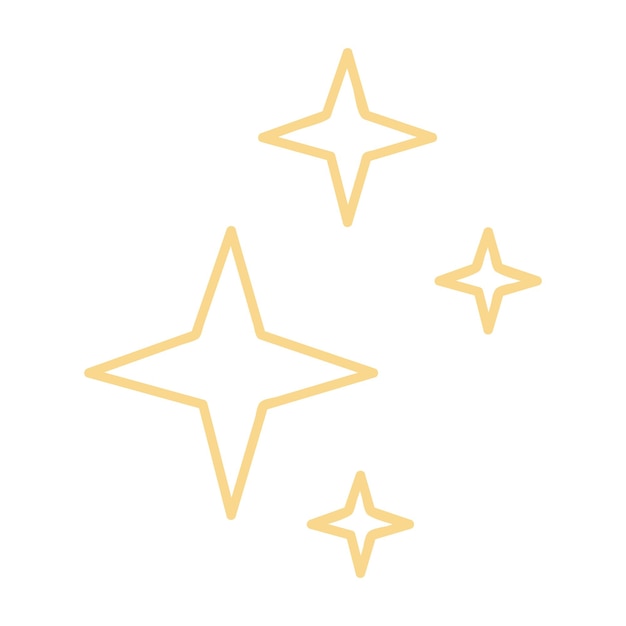 Efecto de brillo Diseño vectorial de signos Conjunto de formas de estrellas Símbolos mágicos